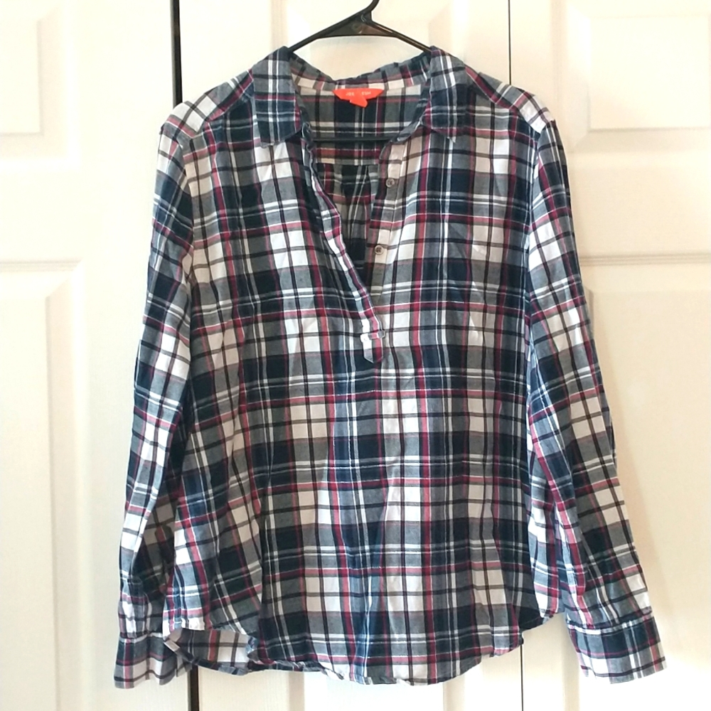 Women's half button pullover long sleeve shirt XL